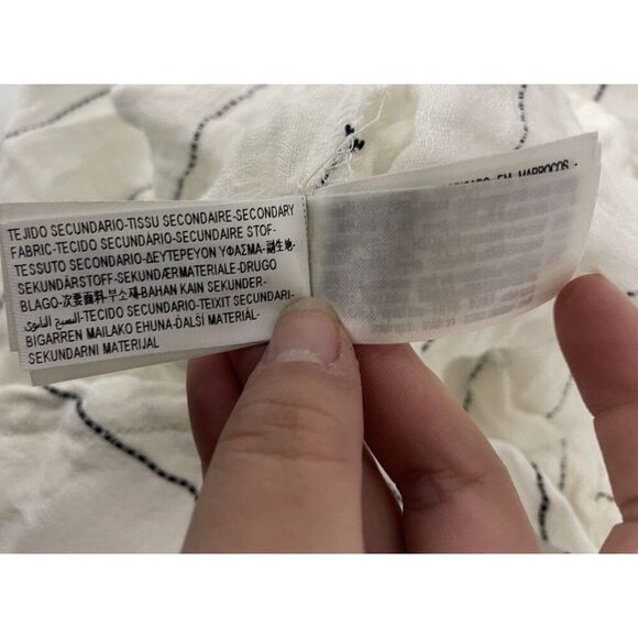 Zara Srpls Womes Midi Skirt XS White Black Striped Linen Blend 4676/900 NWT - Picture 12 of 16